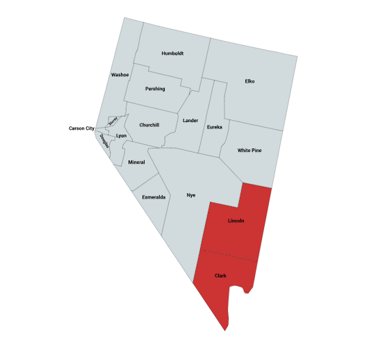 Map of the Southwestern Speckled Rattlesnake Range in Nevada