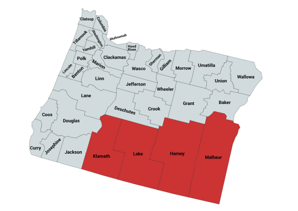 Map of the Great Basin Rattlesnake Range in Oregon