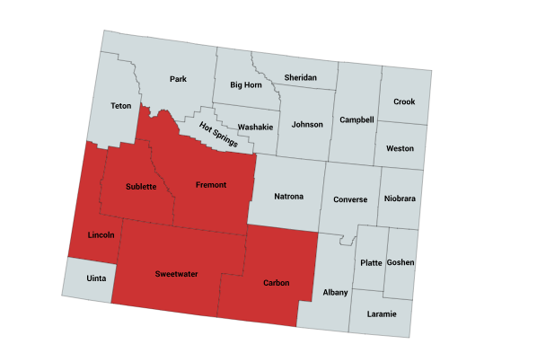 Map of the Midget Faded Rattlesnake Range in Wyoming