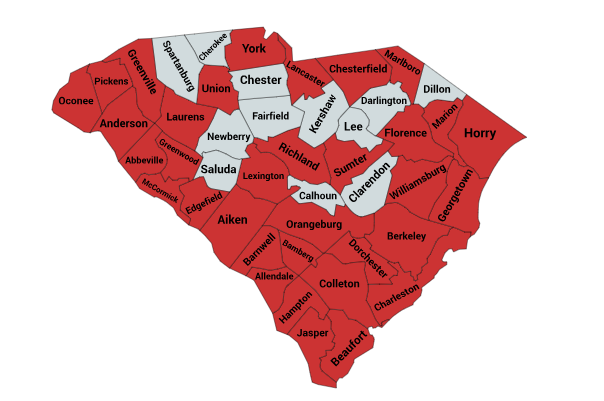 Map of the Copperhead Range in South Carolina