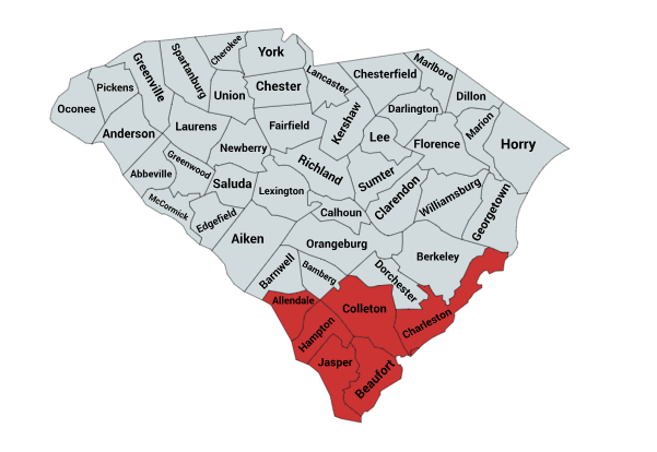 Map of the Eastern Diamondback Range in South Carolina