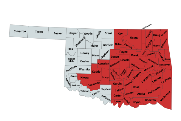 Map of the Copperhead Range in Oklahoma