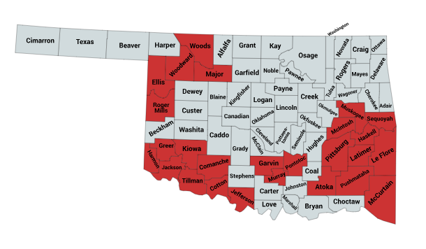 Map of the Western Diamondback Range in Oklahoma