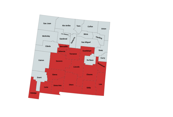 Map of the Desert Massasauga Range in New Mexico