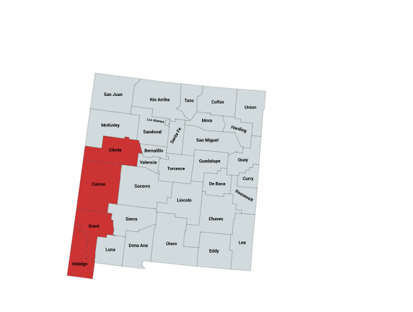 Map of the Northern Black-tailed Rattlesnake Range in New Mexico