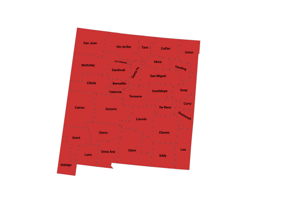 Map of the Prairie Rattlesnake Range in New Mexico