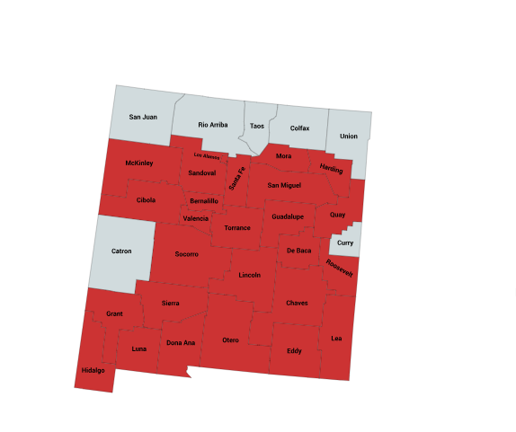 Map of the Western Diamondback Range in New Mexico