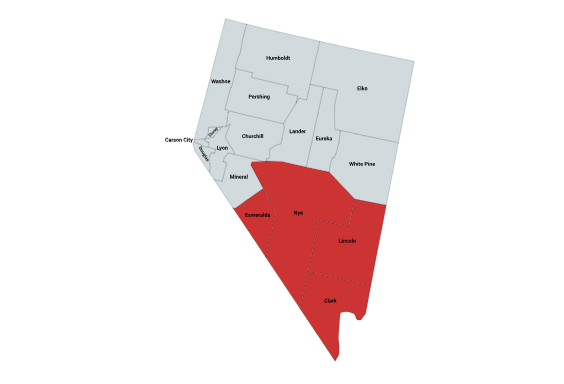 Map of the Mojave Rattlesnake Range in Nevada